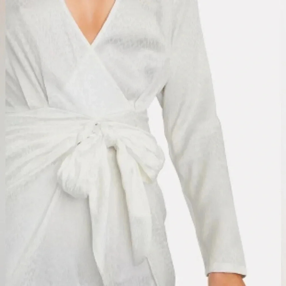 REVOLVE Ronny Kobo Marissa Tie-Waist Jacquard  Mini Dress NWT | Ivory | Size XS - Picture 7 of 10